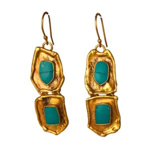 contemporary gold plated silver jewellery set with gemstones