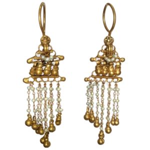 designer vintage gold plated sterling silver earrings
