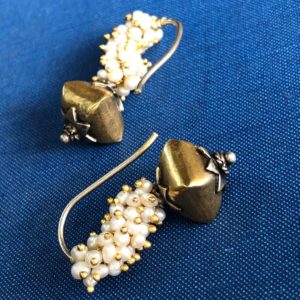 pearls bunch traditional sterling silver earrings