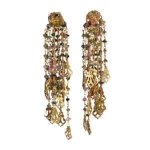 multi tourmaline chain earrings