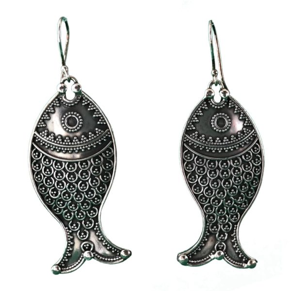 925 Sterling Silver Ichthus Fish Earrings - Walmart.com