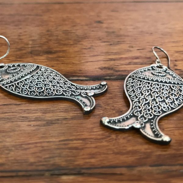 Rava work Fish Earrings - Image 2