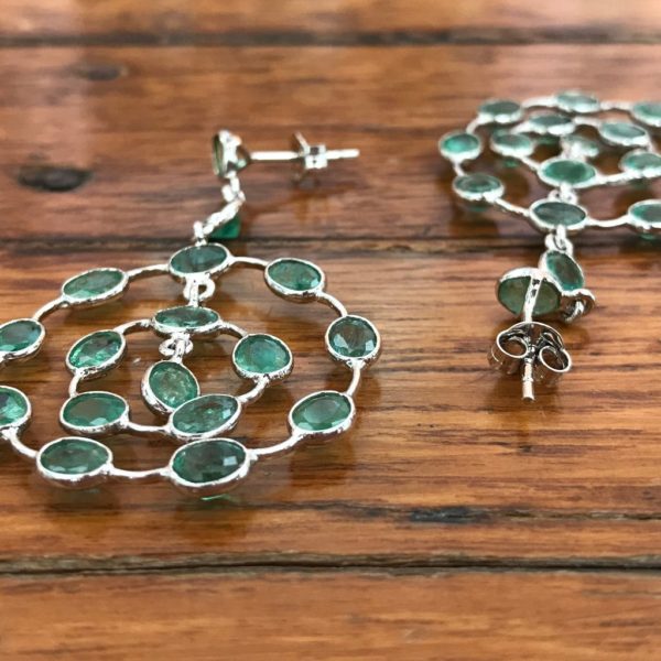 Emerald hoop-style Earrings - Image 2