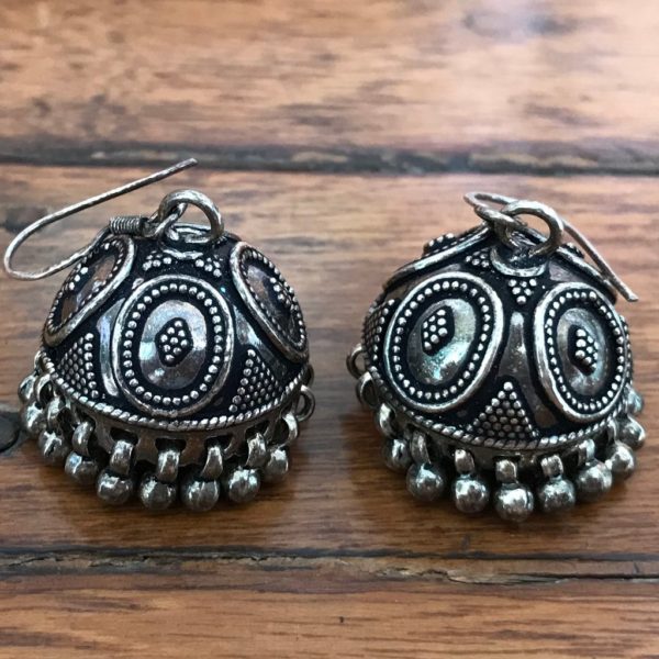 Rava work Jhumka Earrings - Image 2