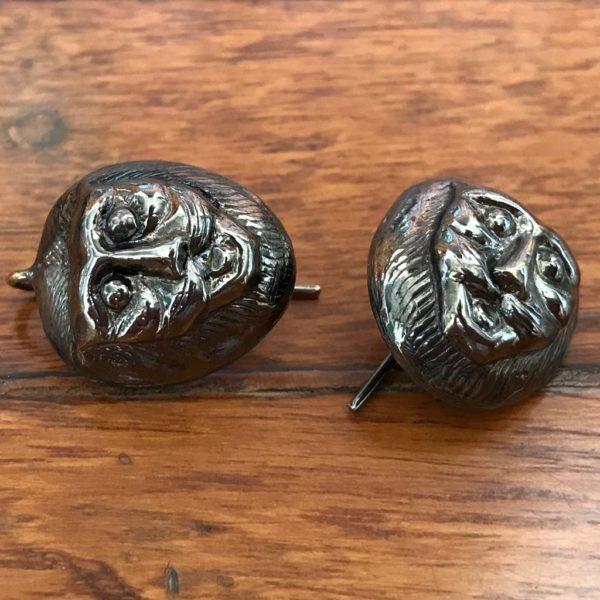 Oxidized Lion (Yali) Earrings - Hook - Image 2