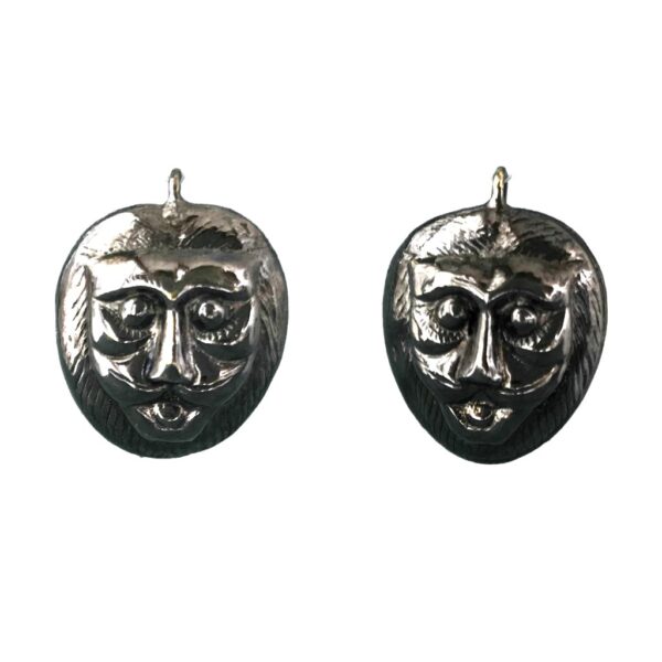 yali lion head oxidized sterling silver earrings