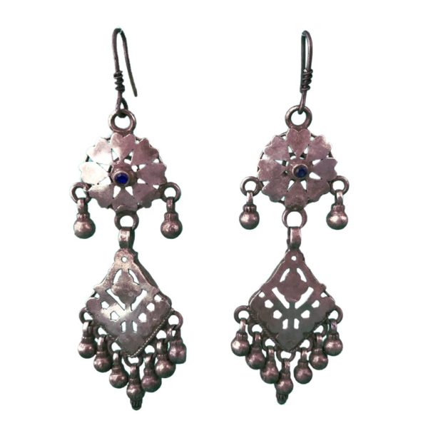 vintage oxidized tribal silver earrings