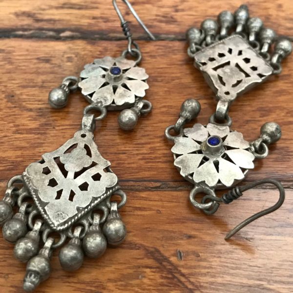 Vintage Oxidized Rajasthani Tribal Earrings - Image 2