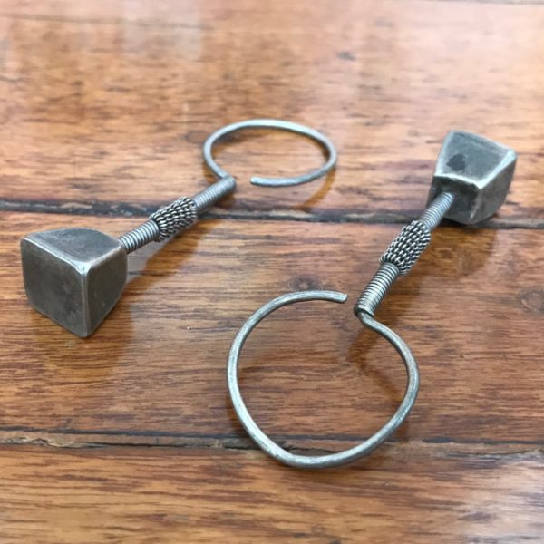 Vintage Oxidized Tribal Earrings - Image 2
