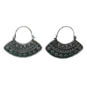 rava work fan sterling silver earrings