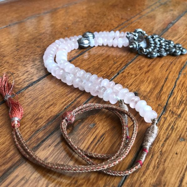 Pink Quartz beads & Pendant Necklace - Image 2