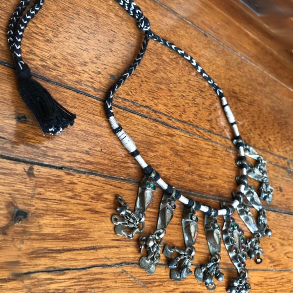 Vintage Tribal Rajasthani Glass set Silver Necklace - Image 2