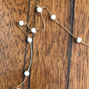 Pearls Long Gold plated Chain Necklace - Image 2