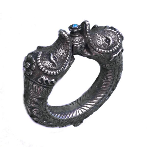 large vintage silver makar kada