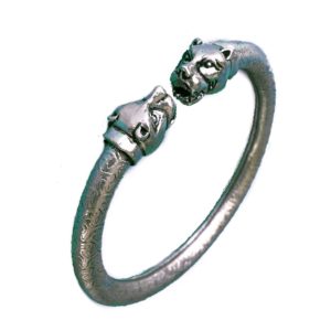 tiger head sterling silver kada bangle bracelet