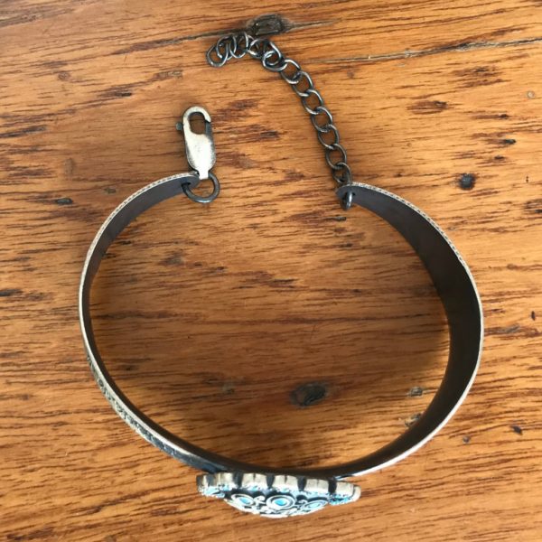 Broad Turquoise Ethnic Cuff Bracelet - Image 4