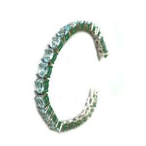 blue topaz sterling silver tennis bracelet