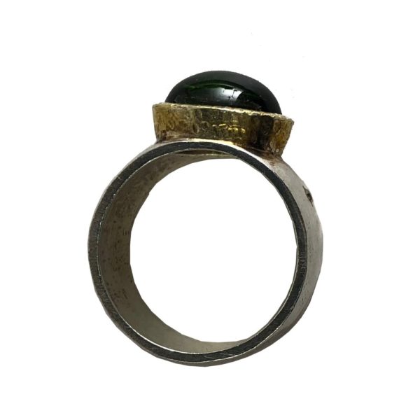 Tourmaline Diamond Dual tone Ring - Image 2