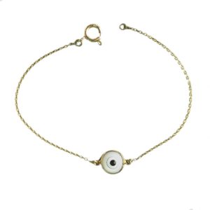 evil eye gold plated sterling silver chain bracelet