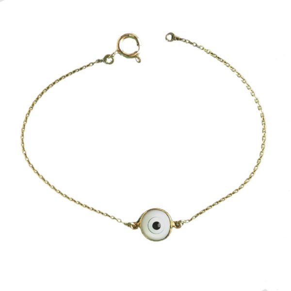 evil eye gold plated sterling silver chain bracelet