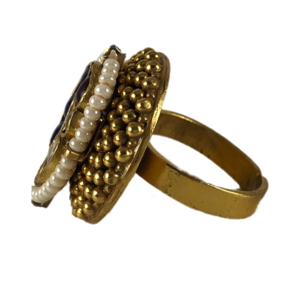 Jadau Bird Gold plated Ring - Image 3