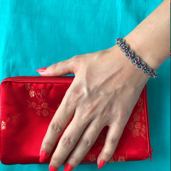 Ruby Mercasite Tennis Bracelet - Image 2