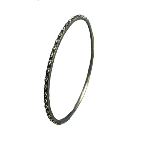 oxidized rava work sterling silver churi bracelet