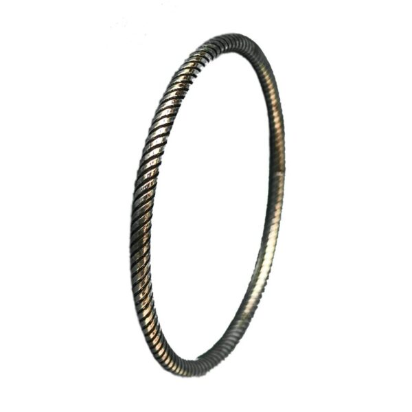 twisted pattern oxidized sterling silver kada churi bracelet