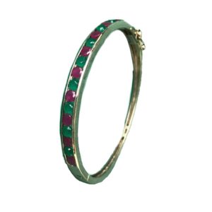 red green onyx sterling silver bracelet