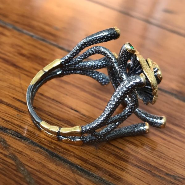 Organic CZ Dual tone Gold plated Ring - Image 4