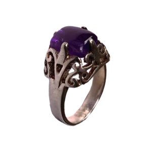 amethyst jaali cut royal sterling silver ring