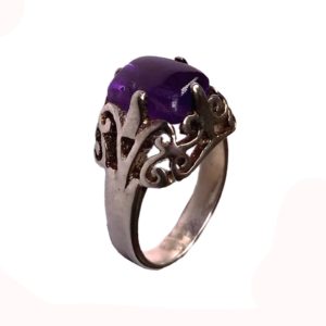amethyst jaali cut royal sterling silver ring