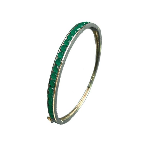green onyx sterling silver bracelet