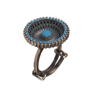 turquoise resizable sterling silver ring