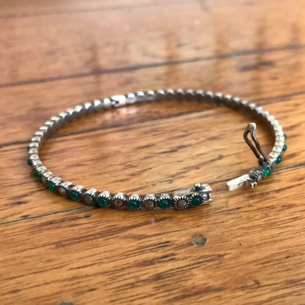 Green Onyx Mercasite Bracelet - Image 3