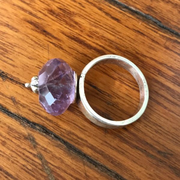 Amethyst Checkered Bead Ring - Image 3