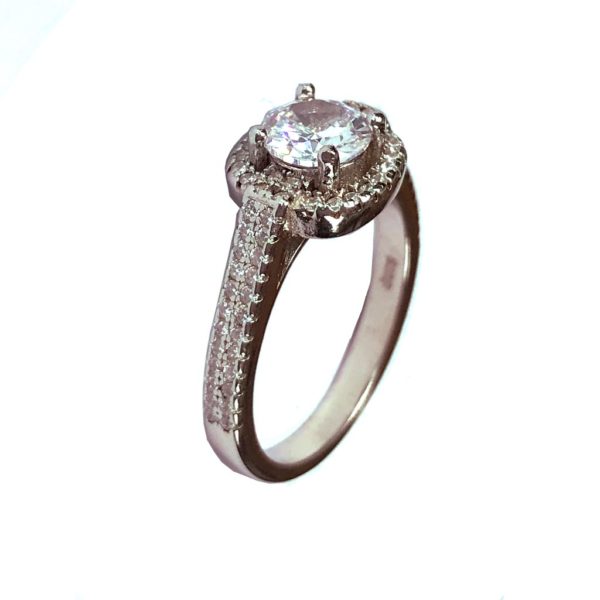 cz american diamond sterling silver ring