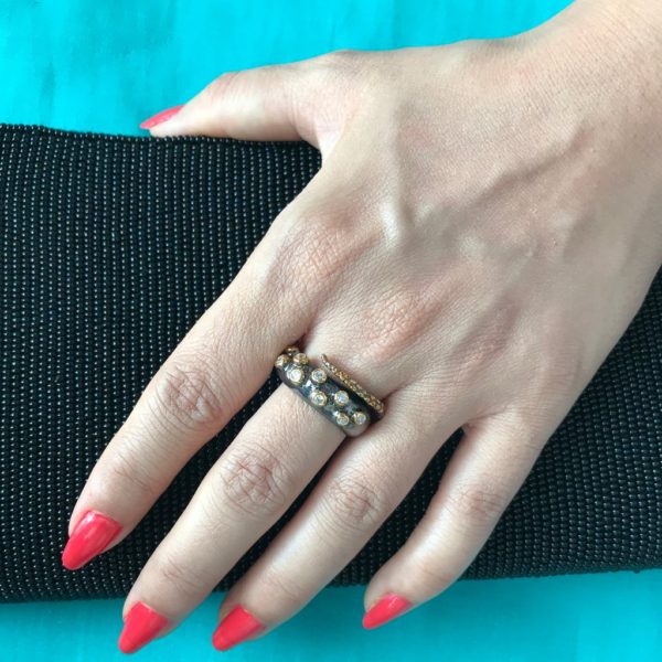 Octopus CZ Dual tone Gold plated Ring - Image 2