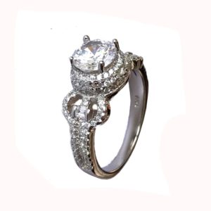 cz american diamond sterling silver ring