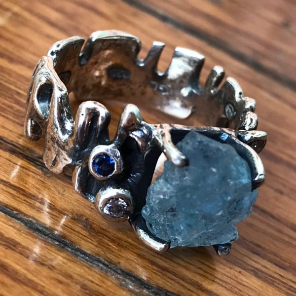 Uncut Aquamarine Ring - Image 3