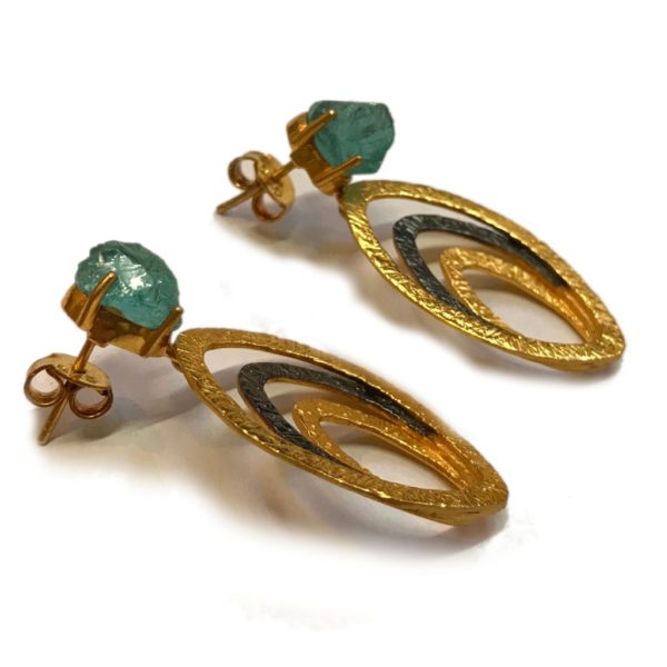 dual tone apatite earrings