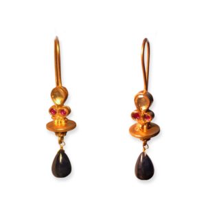 gold plated iolite sterling silver earrings