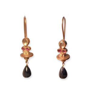 gold plated iolite sterling silver earrings