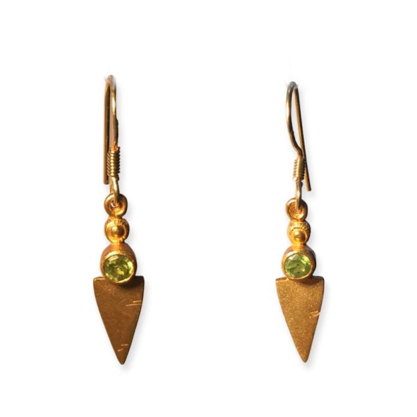 gold plated peridot earrings