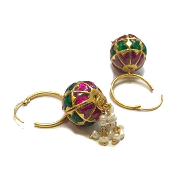 Gold plated Jadau Ball Drop Earrings - Image 2