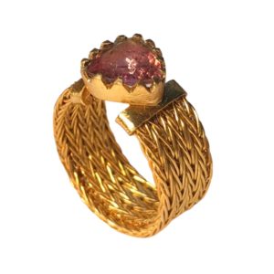 pink tourmaline gemstone ring