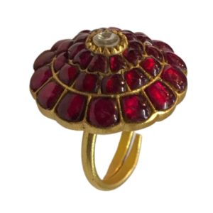 south indian jadau silver ring