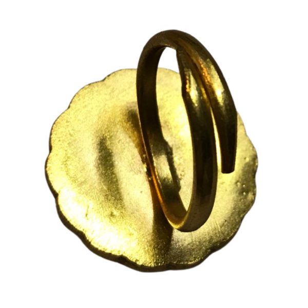 Jadau South Indian Red Stone Gold plated Ring - Image 3