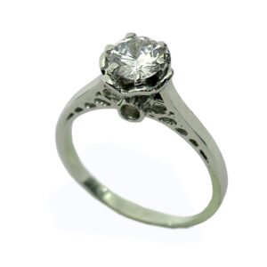 half carat cz american diamond silver ring