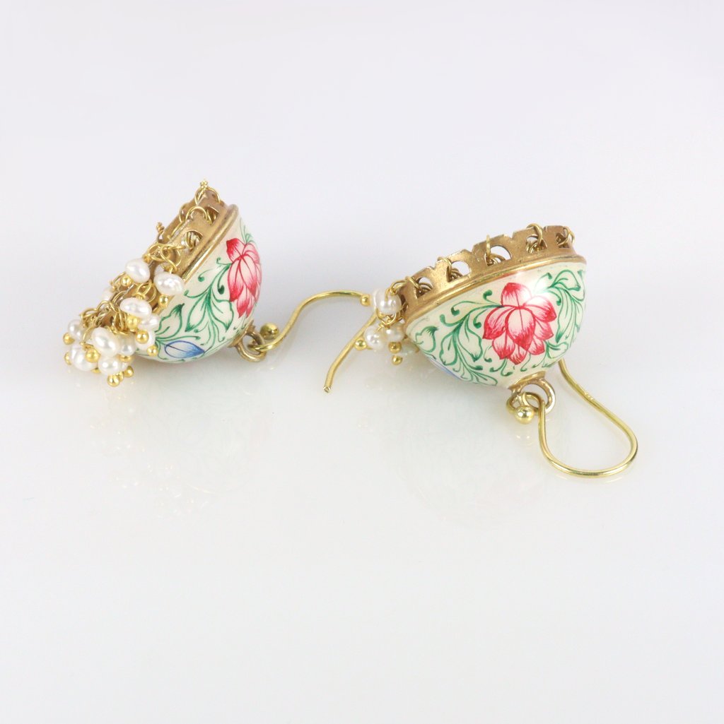 Minimal Rectangle Pink Enamel Diamond Hoop Earrings in Solid 14k Yellow  Gold For Sale at 1stDibs | pink enamel hoop earrings